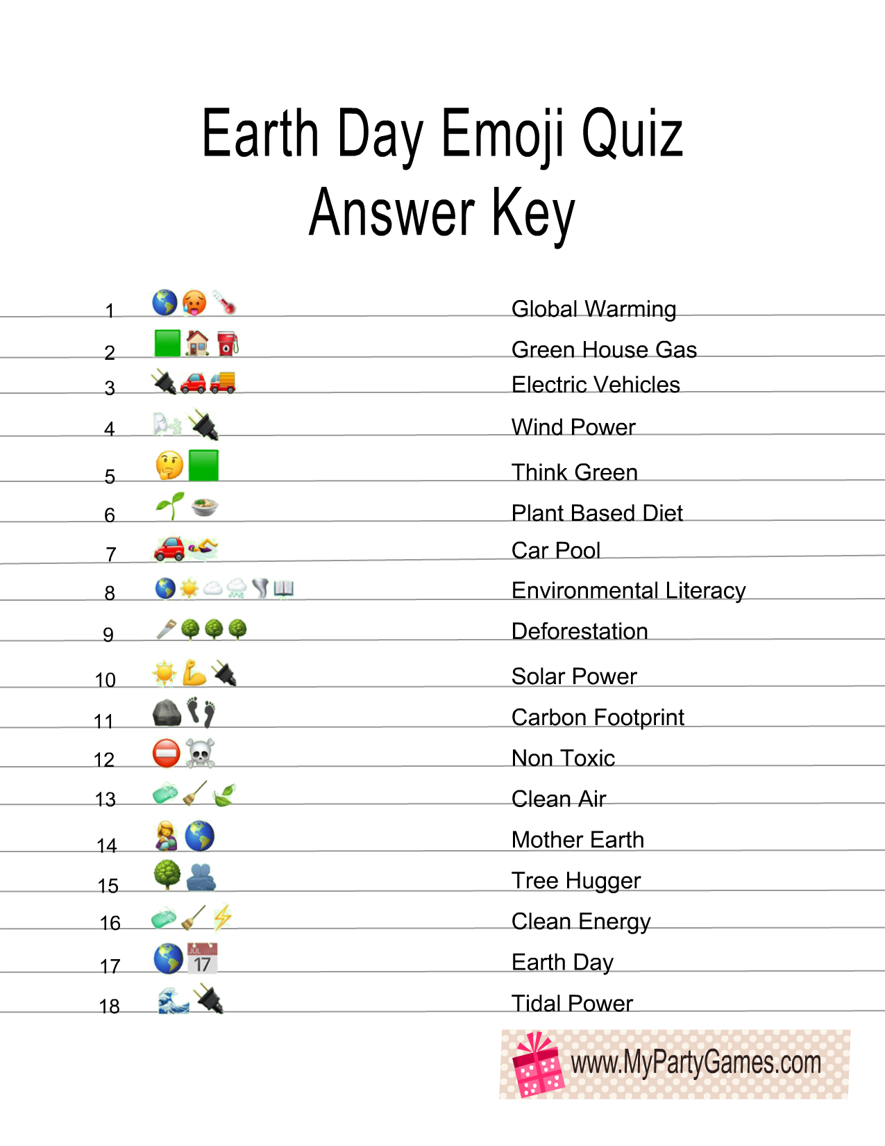 Free Printable Earth Day Emoji Pictionary Quiz Free Printable Earth Day Emoji Pictionary Quiz