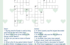 Free Printable Easter Crossword Puzzle With Key