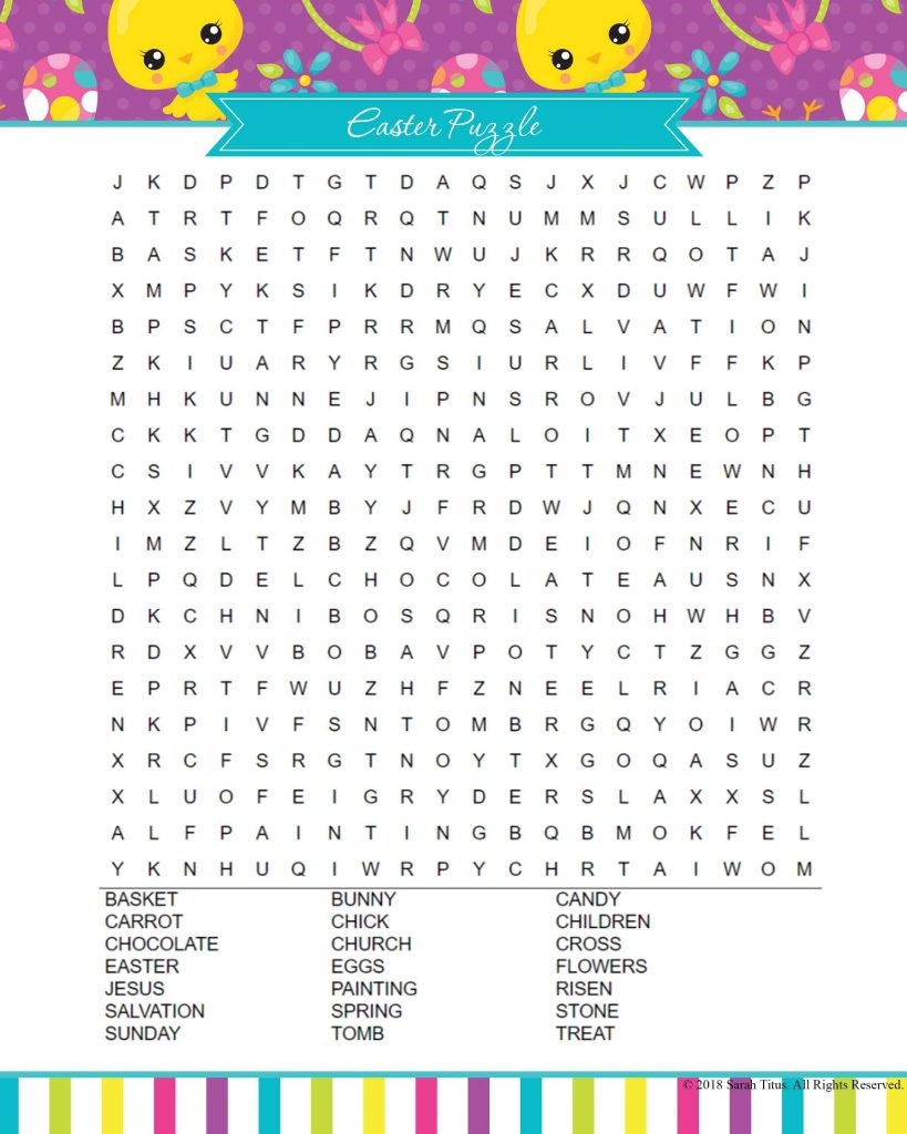 free easter printable games