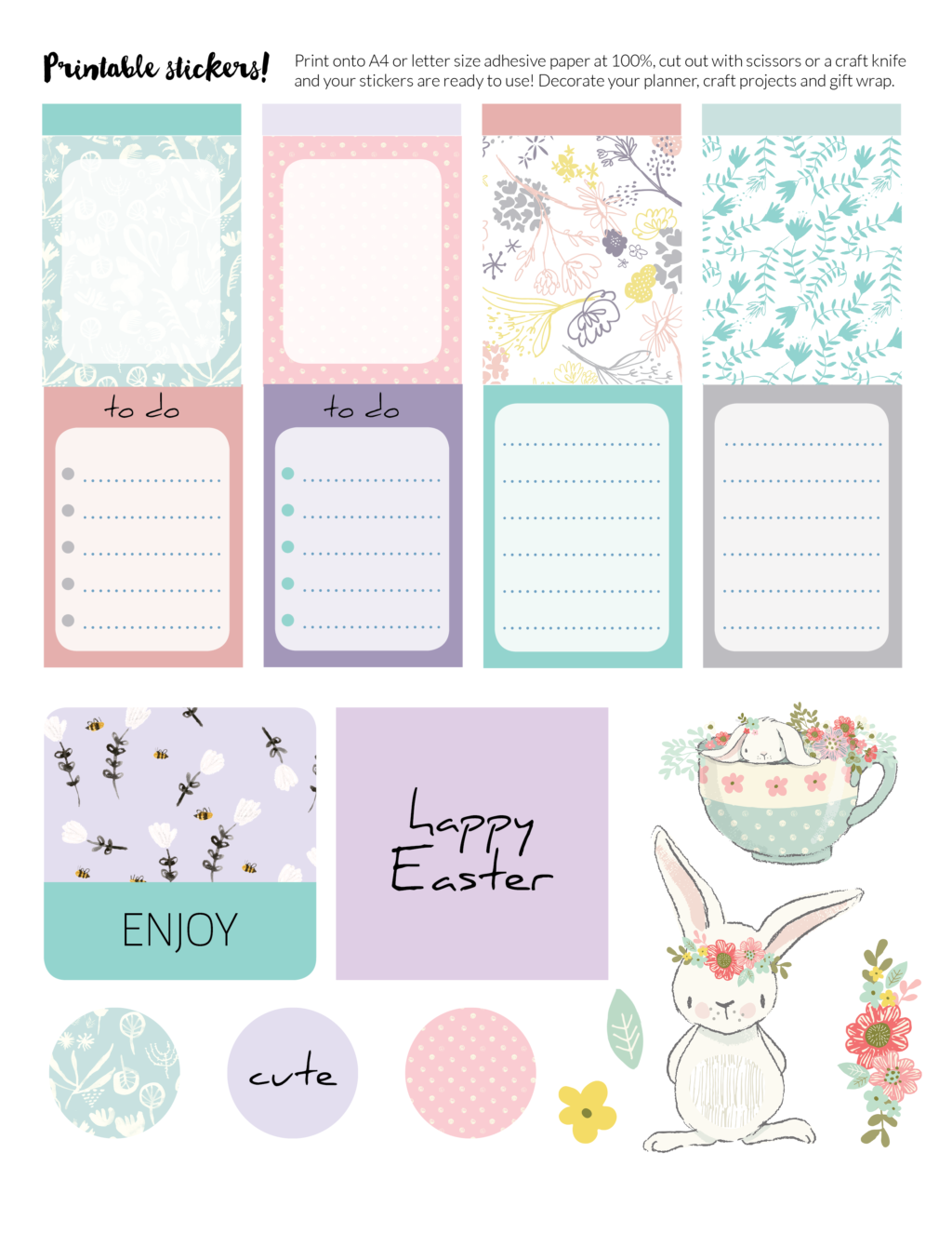 Free Printable Easter Stickers