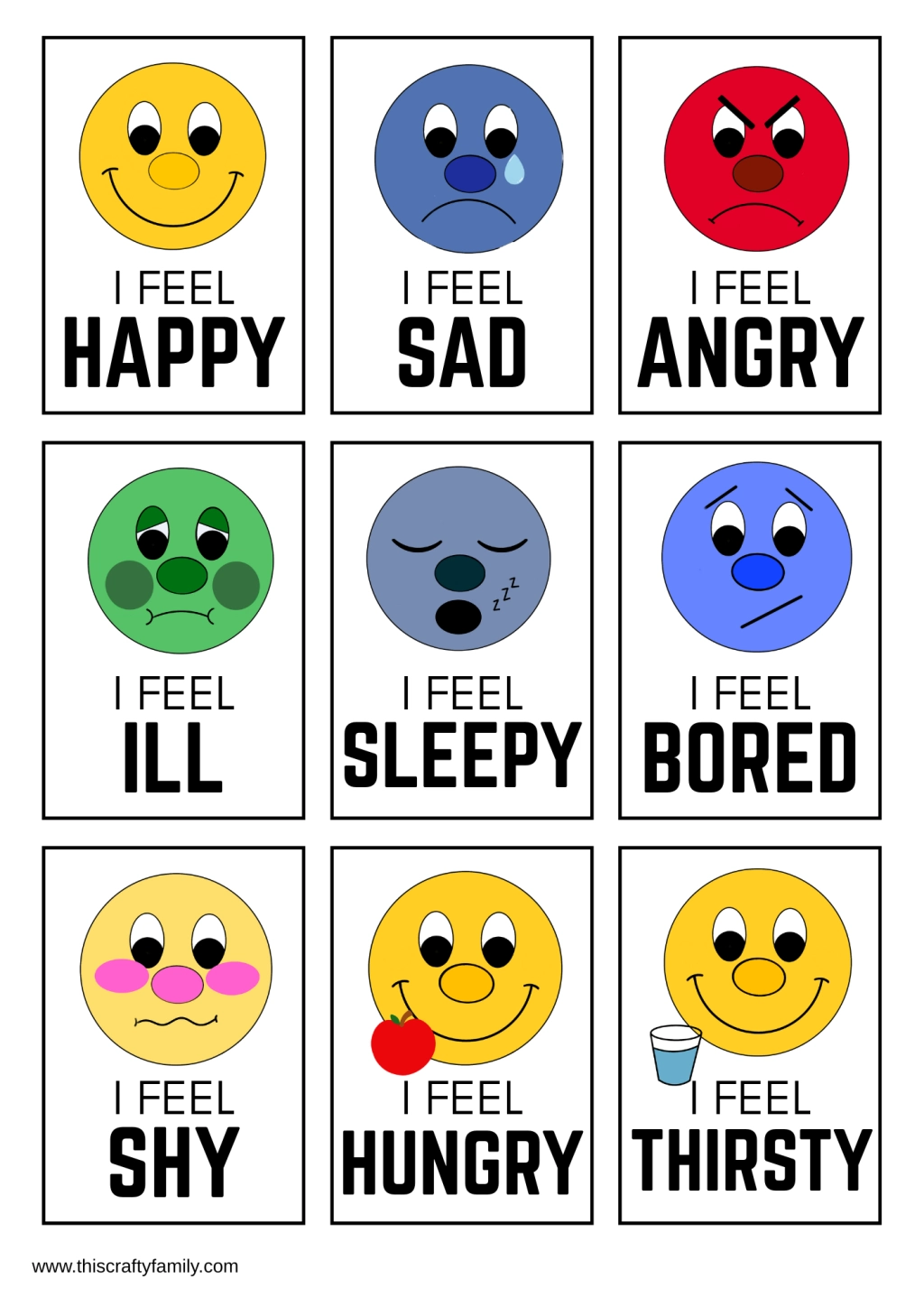 Free Printable Emotions Flashcards