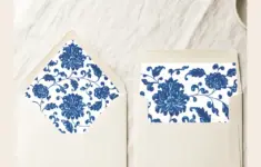Free Printable Envelope Liner Template Blue Chinoiserie
