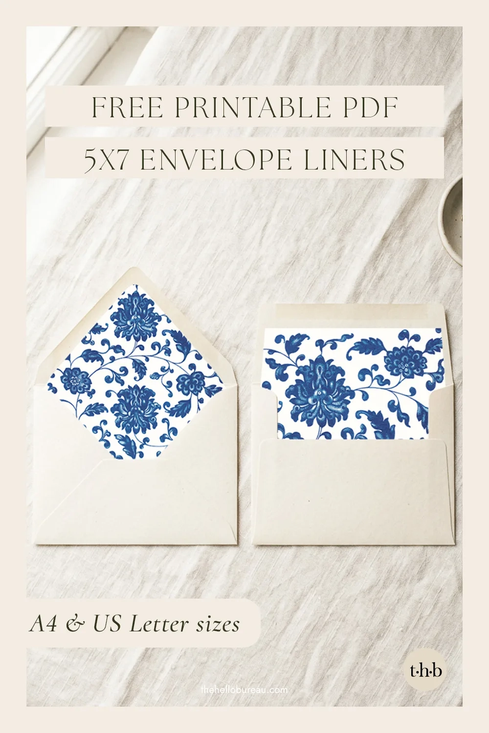 Free Printable Envelope Liner Template Blue Chinoiserie Free Printable Envelope Liner Template Blue Chinoiserie