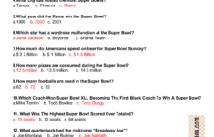 Free Printable Football Super Bowl Trivia Quiz