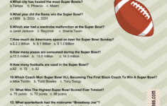 Free Printable Football Super Bowl Trivia Quiz