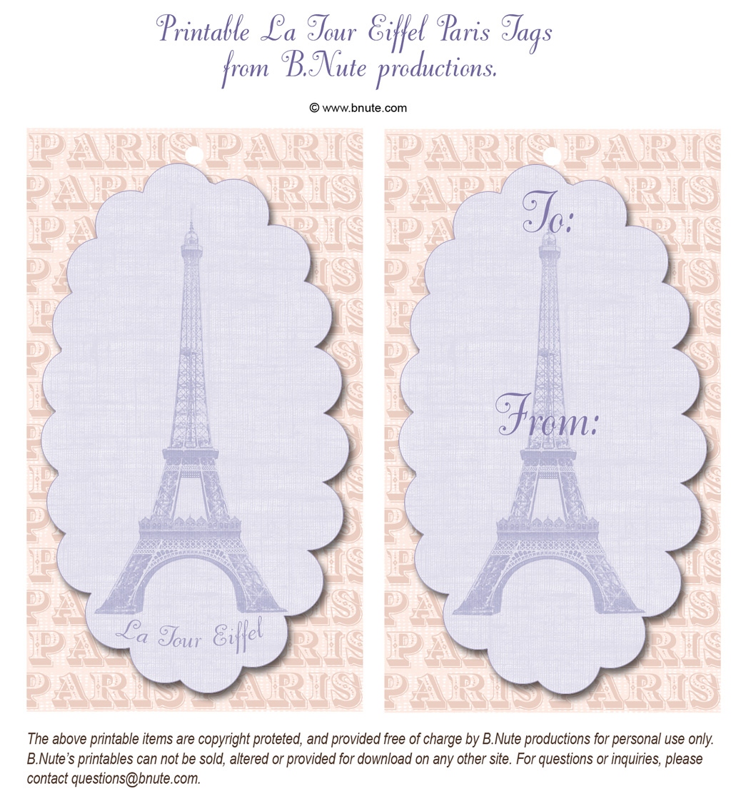 Free Printable French Eiffel Tower Tags Free Printable French Eiffel Tower Tags