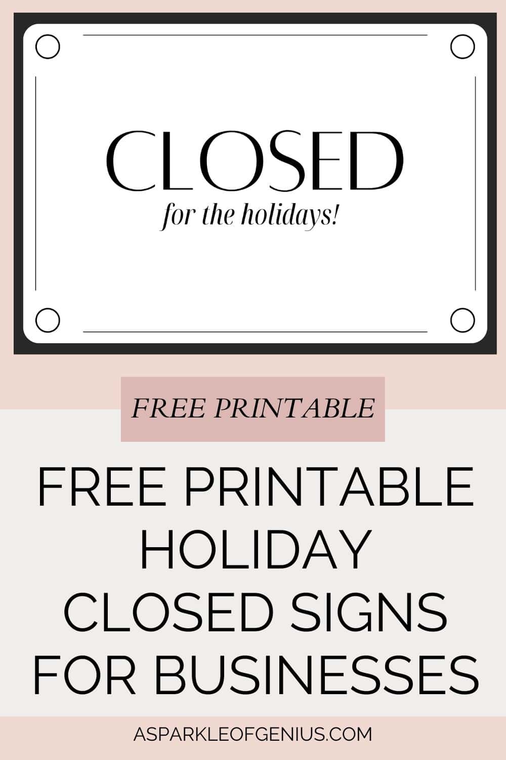 Free Printable Holiday Closed Signs For Businesses Free Printable Holiday Closed Signs For Businesses