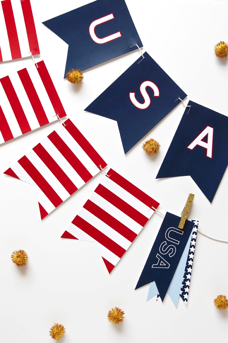 Free Printable July Fourth Banner Free Printable July Fourth Banner