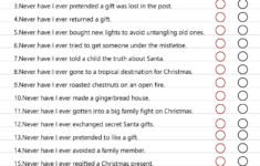 Free Printable Never Have I Ever Christmas Game For Adults