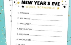 Free Printable New Years Eve Word Scramble
