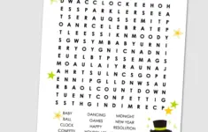 Free Printable New Years Eve Word Search