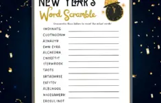 Free Printable New Years Word Scramble