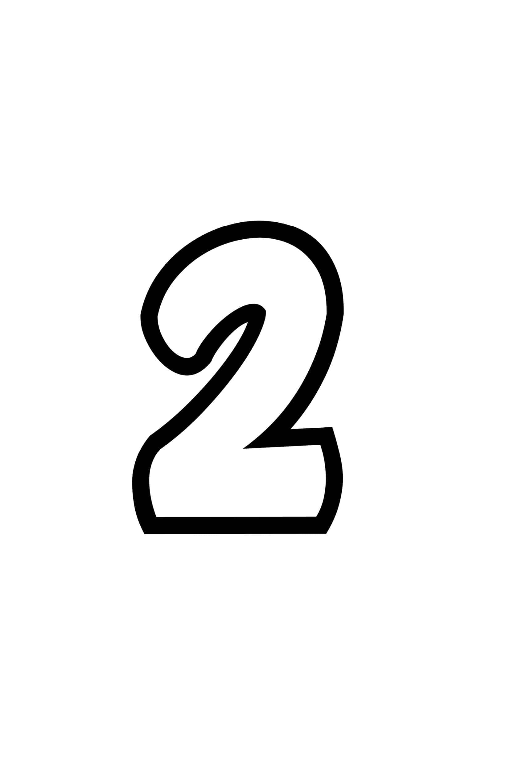 Free Printable Number Bubble Letters Bubble Number 2