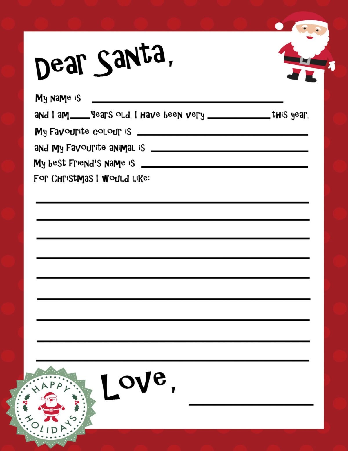 printable christmas letters