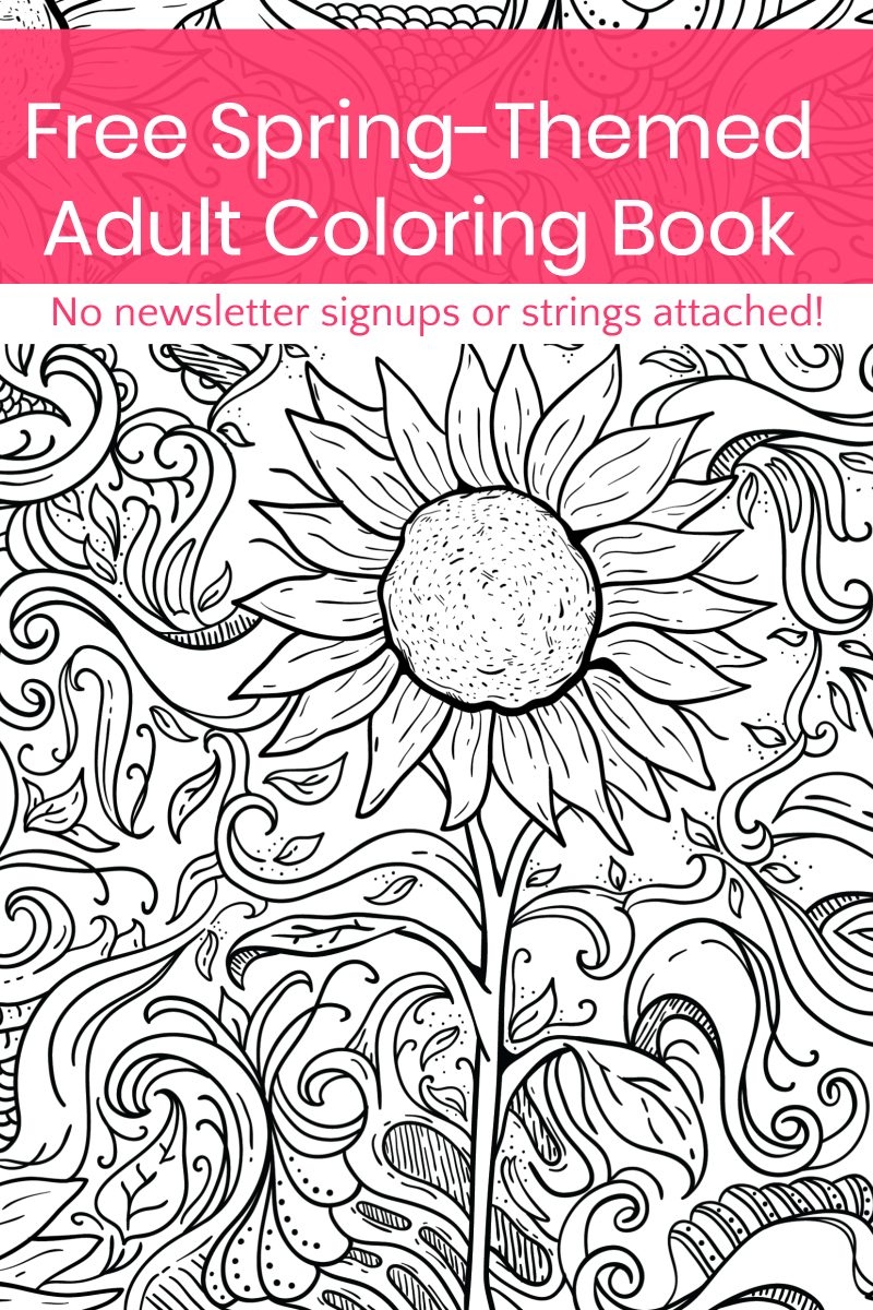Free Printable Spring Adult Coloring Book