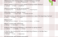 Free Printable Spring Trivia Quiz With Answer Key