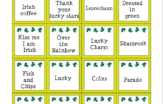 Free Printable St Patricks Day Pictionary Words