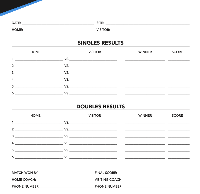 Free Printable Tennis Score Sheets Free Printable Tennis Score Sheets