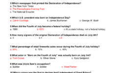 Free Printable Usa Independence Day Trivia Quiz