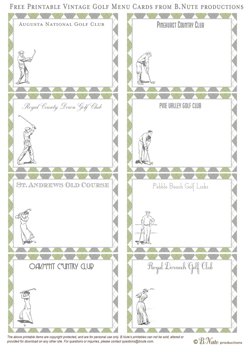 Free Printable Vintage Golf Cards Free Printable Vintage Golf Cards