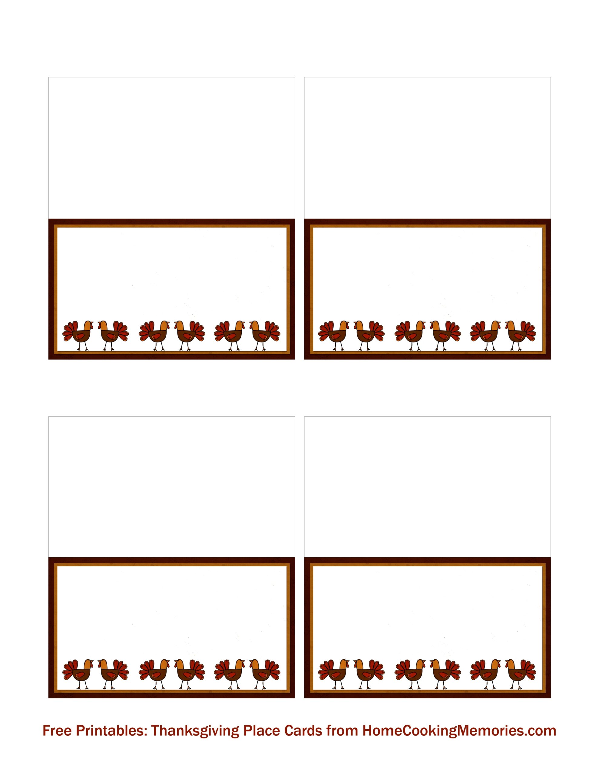 Free Printables Thanksgiving Place Cards