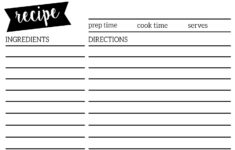 Free Recipe Card Template Printable