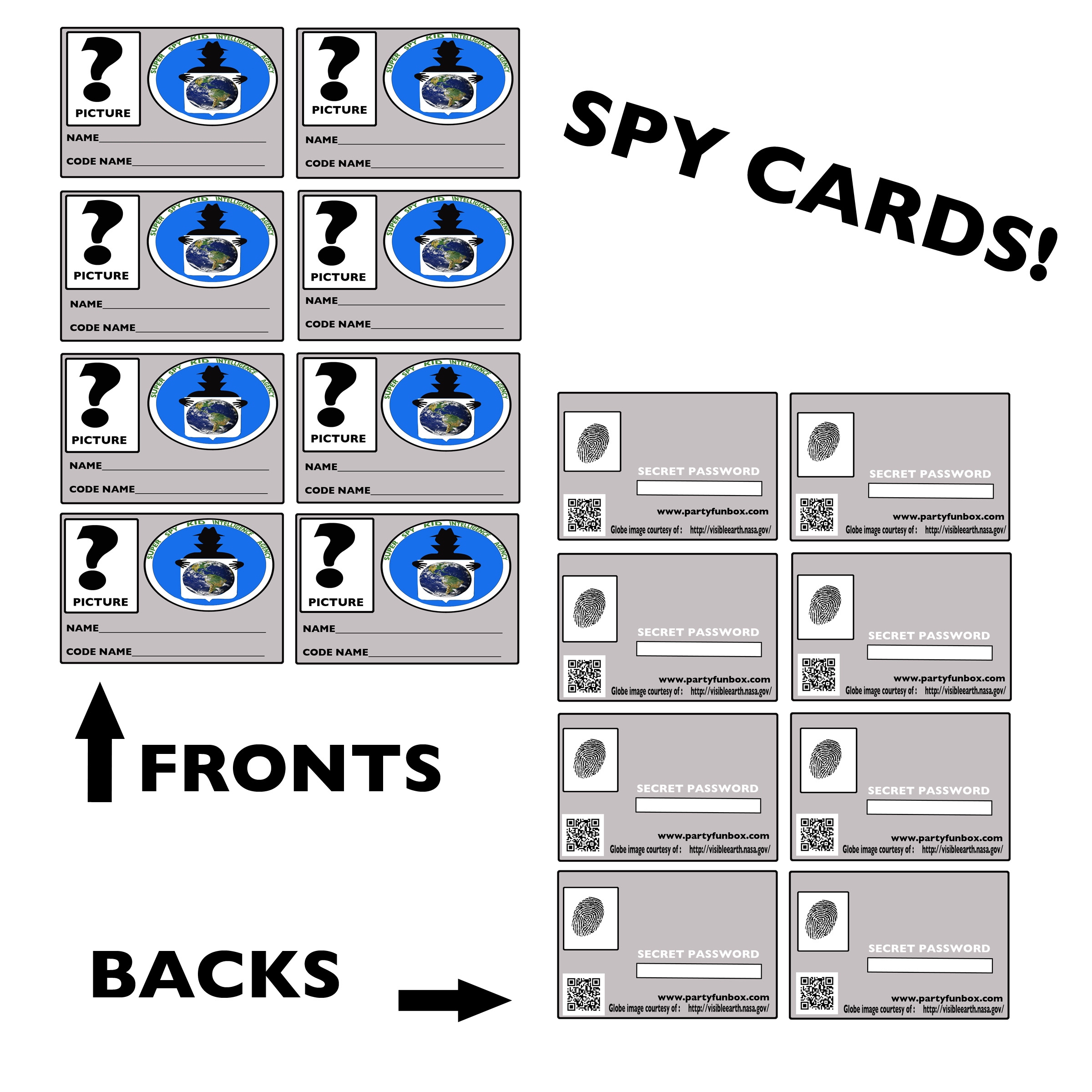 Free Spy Party Printables