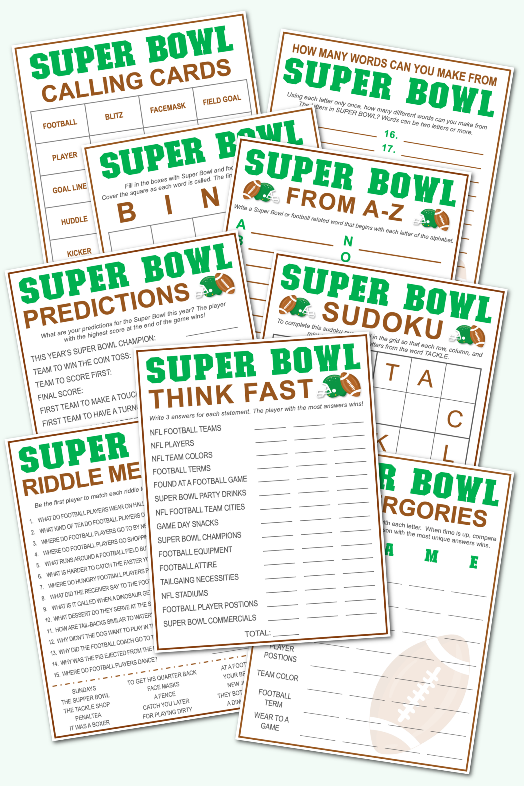 Free Super Bowl Printable Games Free Super Bowl Printable Games
