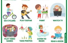 Free Time Activities Action Words Vocabulary Free English Vocabulary Resources Flashcards Worksheets Coloring Pages Games And More For Esl Flashcards