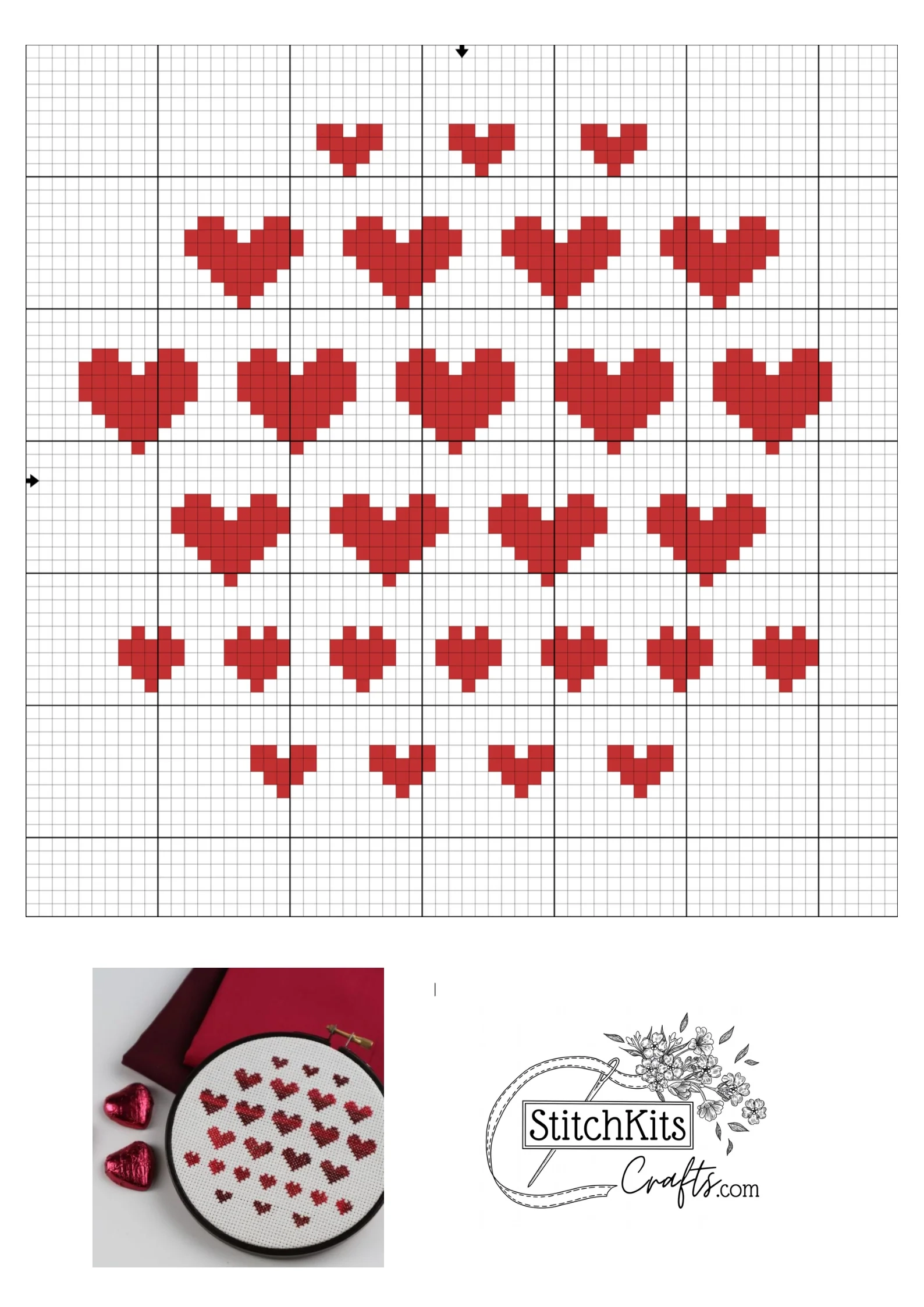 Free Valentine Heart Cross Stitch Chart