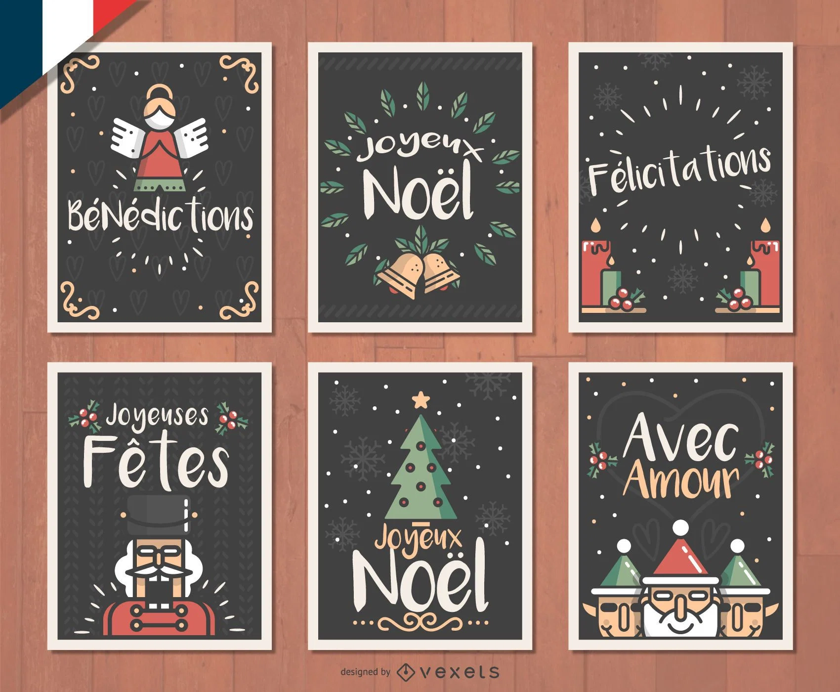 French Joyeux Noel Christmas Card Set French Joyeux Noel Christmas Card Set