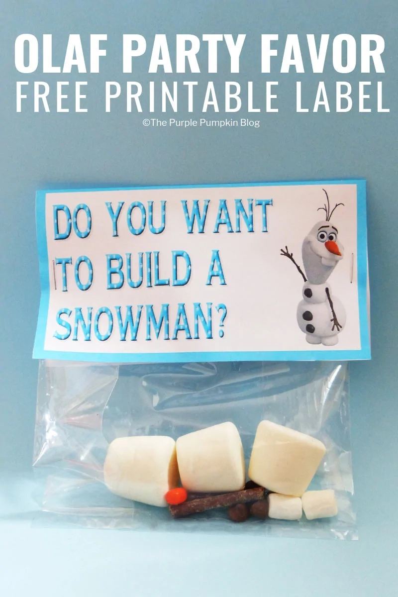 Frozen Olaf Snowman Party Favor Printable Frozen Olaf Snowman Party Favor Printable