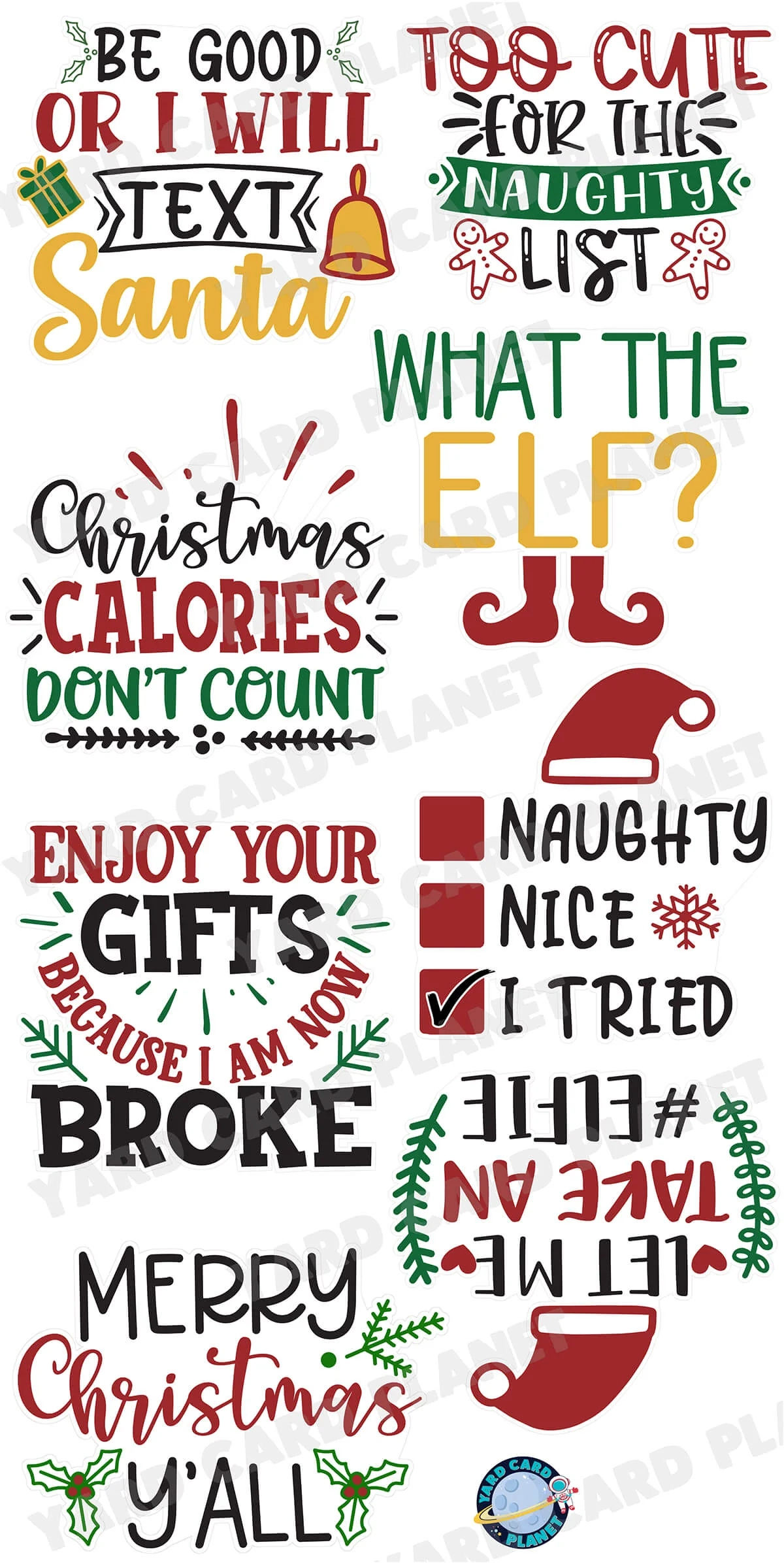 Funny Christmas Signs Yard Card Flair Set Funny Christmas Signs Yard Card Flair Set