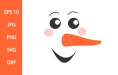 Funny Snowman Face With Carrot Nose