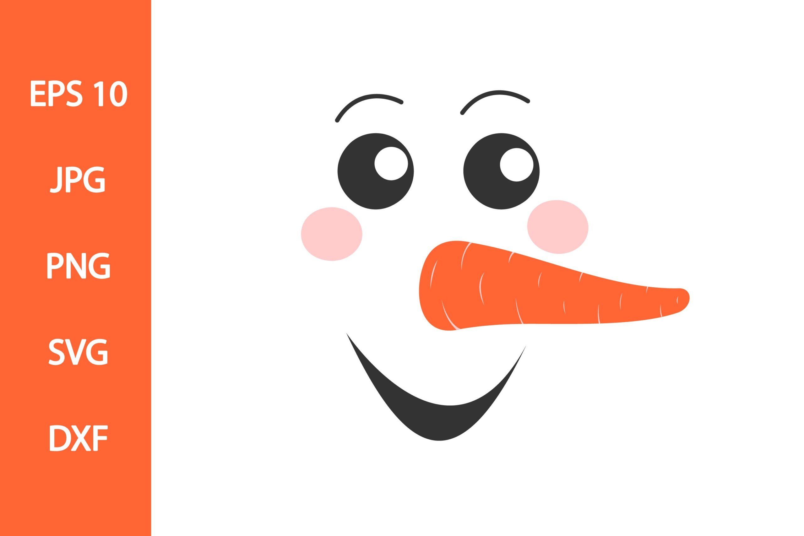 Funny Snowman Face With Carrot Nose