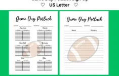 Game Day Football Potluck Meal Sign Up