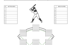 Game Day Softball Lineup Card Template