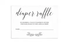 Gender Neutral Diaper Raffle Card Template Instant Download
