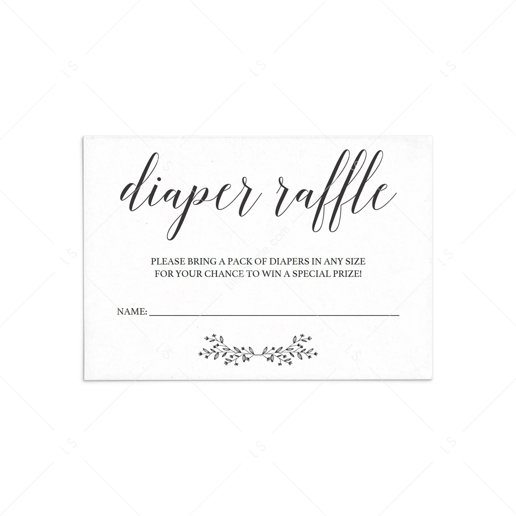 Gender Neutral Diaper Raffle Card Template Instant Download Gender Neutral Diaper Raffle Card Template Instant Download
