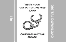 Get Out Of Jail Free Card Funny Farewell