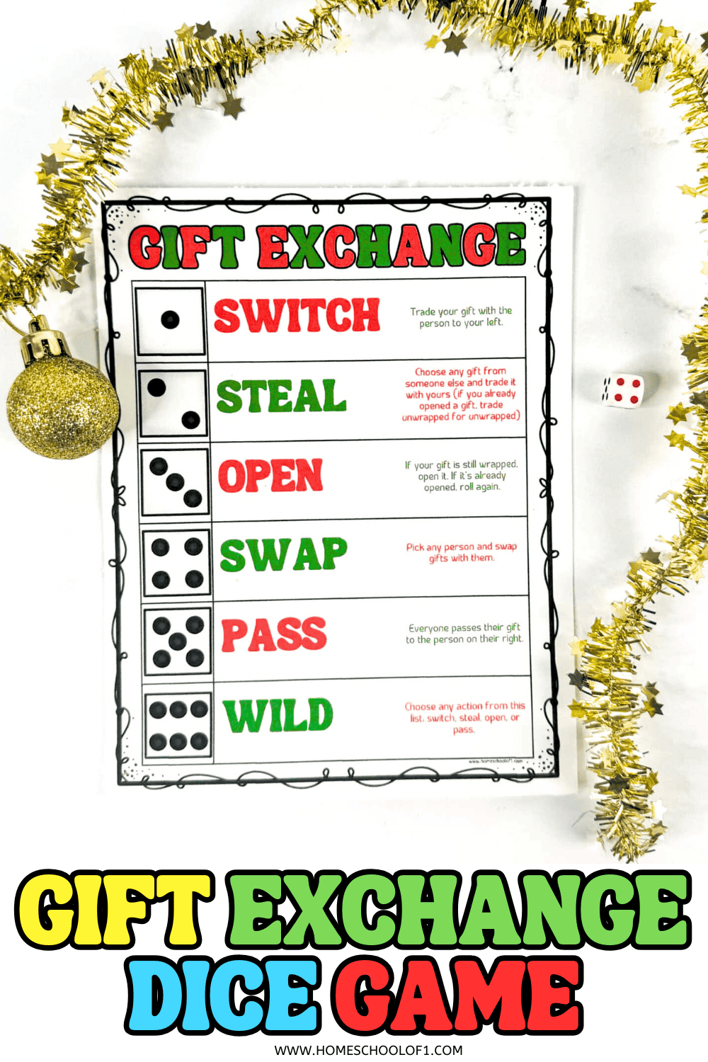 white elephant christmas dice game printable white elephant christmas dice game printable