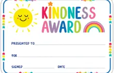 Giggle Grow Kindness Award Certificates