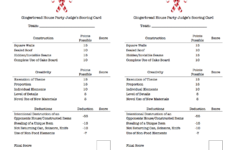 Gingerbread House Party Score Card
