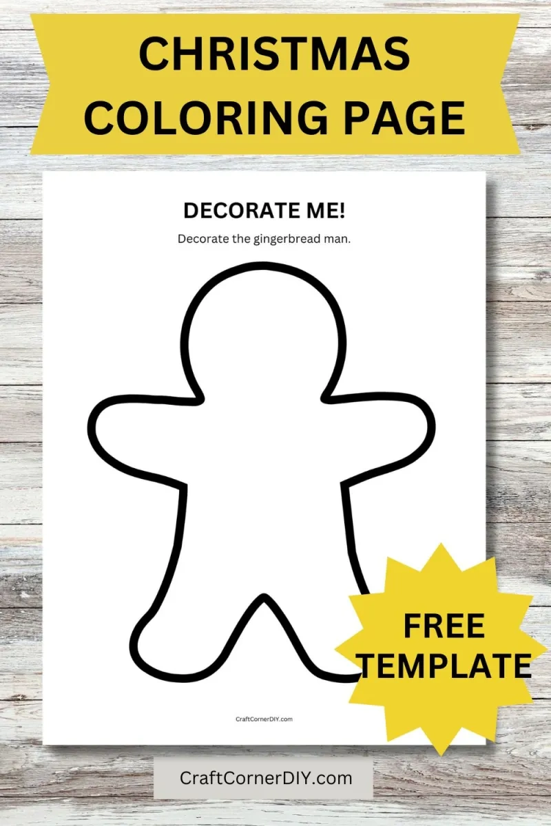 Gingerbread Man Coloring Page