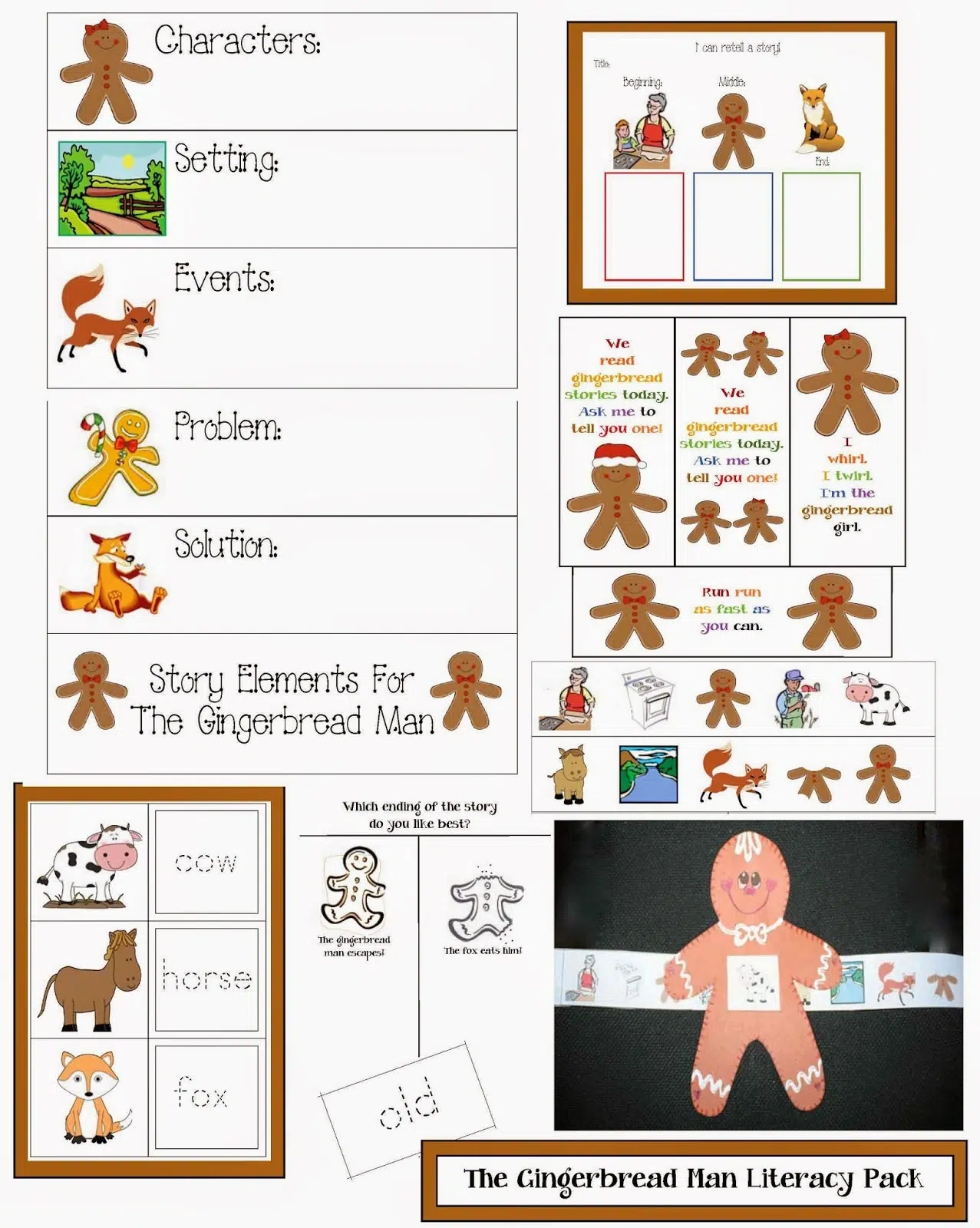 Gingerbread Man Literacy Packe