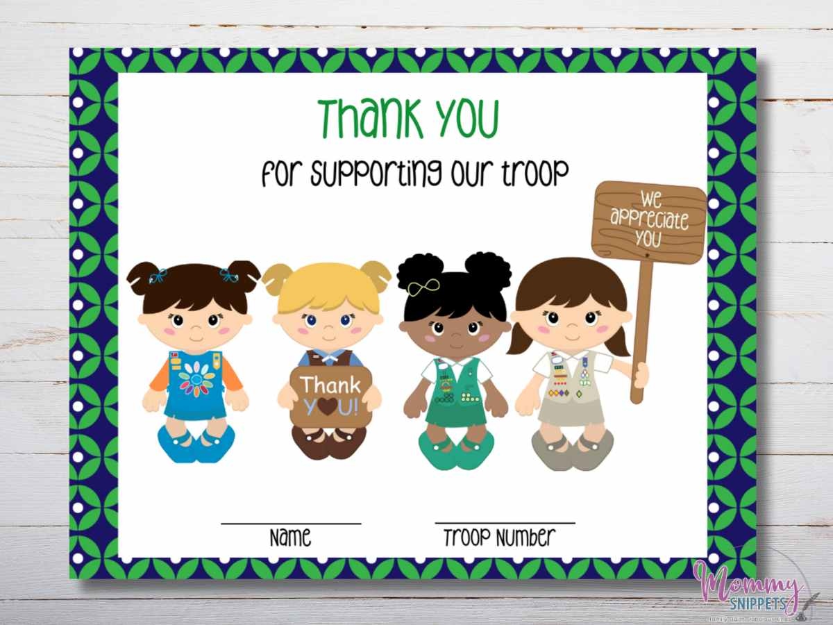 Girl Scout Thank You Cards Girl Scout Thank You Cards