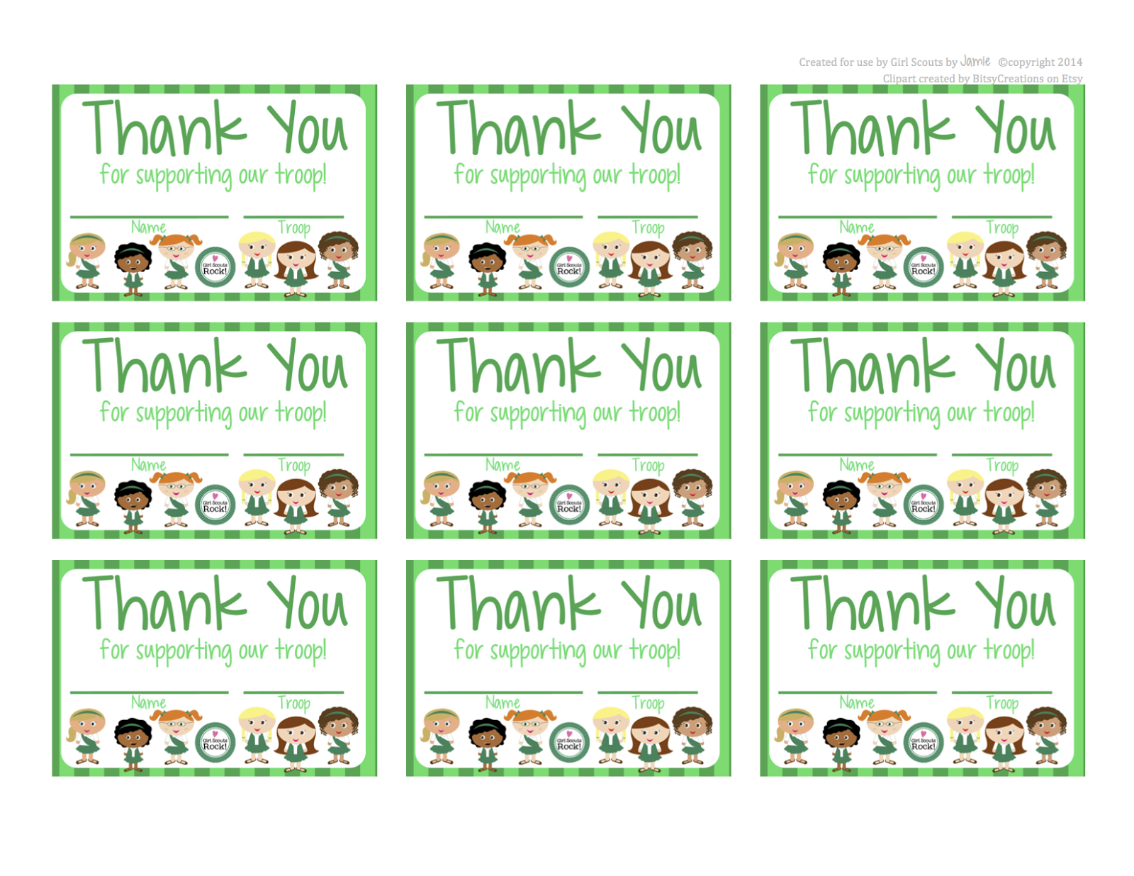 Girl Scouts Free Printable Thank You