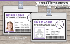 Girls Secret Agent Badge Template