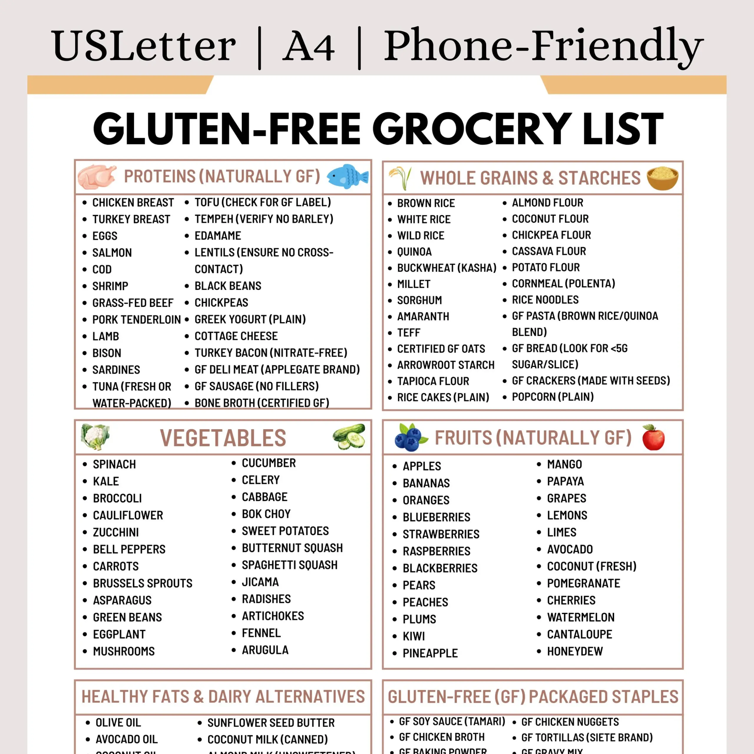 Gluten Free Grocery List Printable 144 Gluten Free Grocery List Printable 144