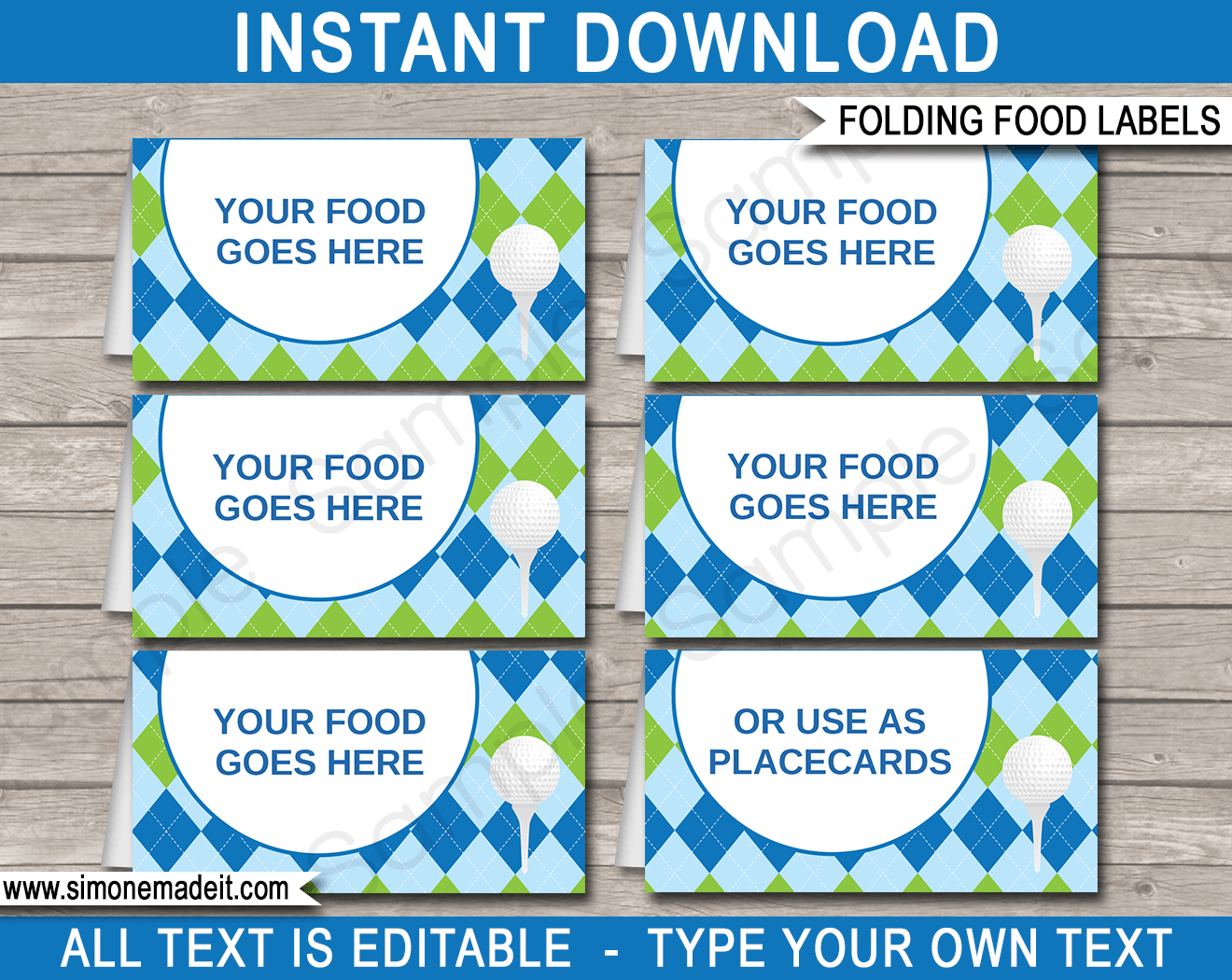 Golf Party Food Labels Golf Party Food Labels